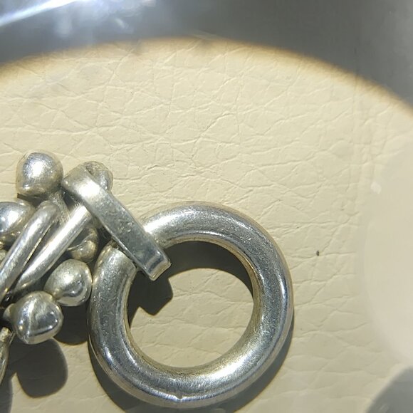 Sterling Silver Bracelet Turquoise Beaded Faux Stone - Picture 16 of 16